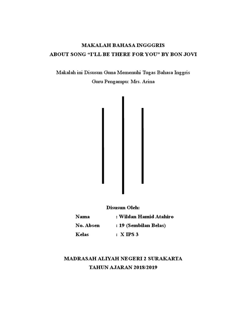 Makalah Bahasa Inggris Tentang Lagu