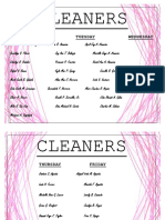 Cleaners 2019 - 2020