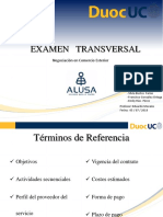 Examen Transversal: Negociación en Comercio Exterior