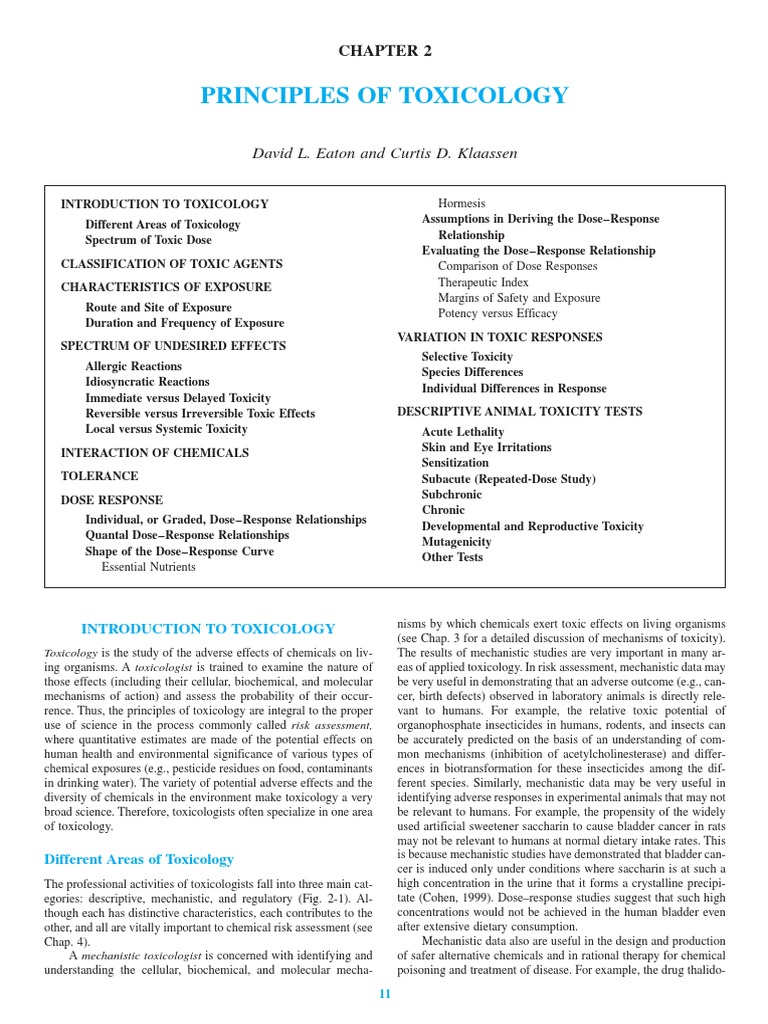 Principles of Toxicology Overview | PDF | Toxicology | Poison
