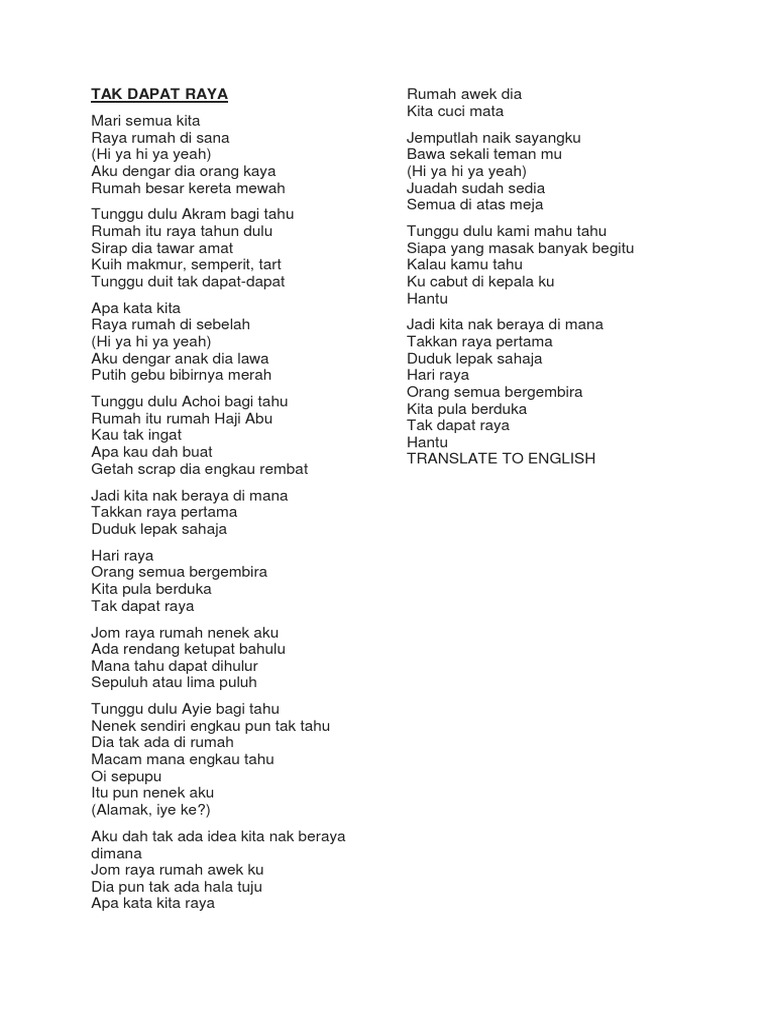 Lirik Lagu Raya Pdf