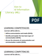 Introduction To Media and Information Literacy (MIL)