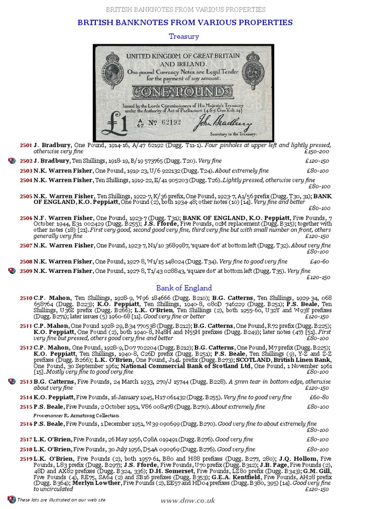 Banknotes 30 Sep 10 | PDF | Pound Sterling | Banknote