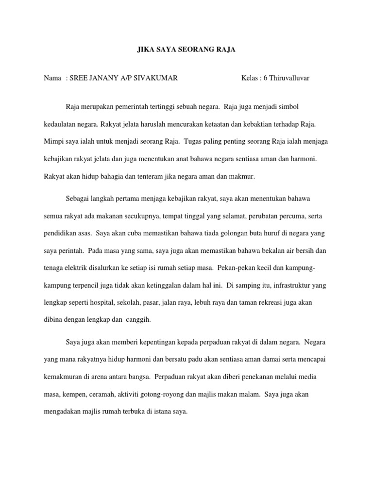 Jika Saya Seorang Raja Pidato Bm Docx