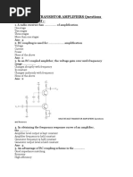 Multistage Transistor Amplifiers Questions and Answers PDF