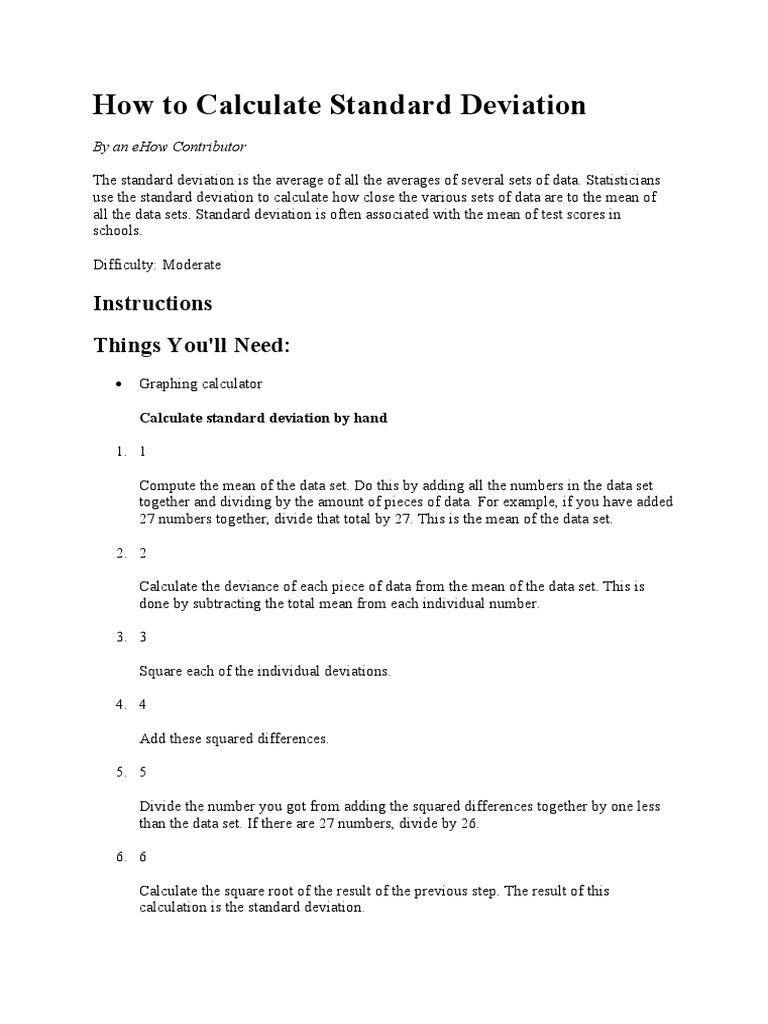 How To Calculate Standard Deviation 12 Steps With Pic vrogue.co