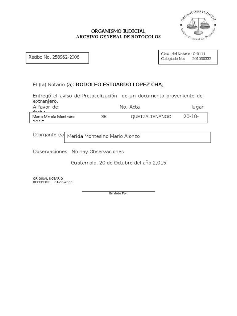 Comprob Aviso de Doc. Prov. Del Ext. | PDF | Política | Ciencias sociales