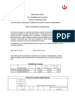 Tarea Intervalo de Confianza para La Diferencia de Medias en Muestras Independientes