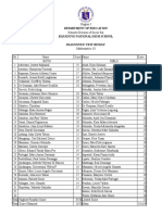 Department of Education Banayoyo National High School Diagnostic Test Result