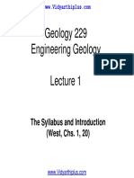 Geology 229 Engineering Geology: The Syllabus and Introduction (West, Chs. 1, 20)
