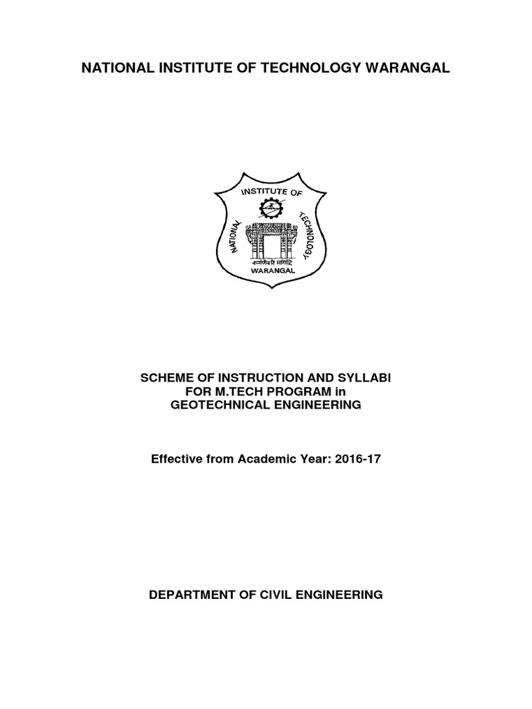 M.Tech in Geotechnical Engineering Syllabus | PDF | Soil Mechanics ...