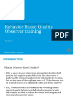 Behavior Based Quality Observer Training: Global Products Manufacturing Operations