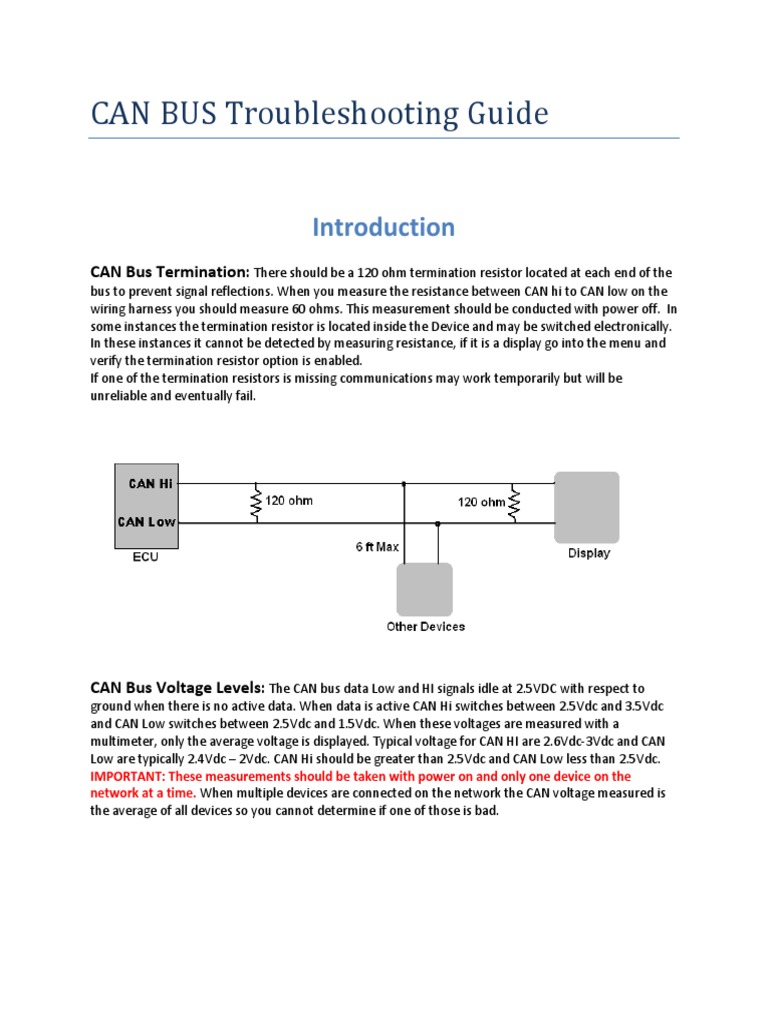 Can Bus Troubleshooting Rev B | PDF | Resistor | Electrical Resistance ...