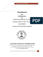 Handbook For DNB Post MBBS January 2019 Admission Session