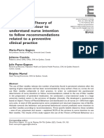 Applying The Theory of Planned Behaviour To Understand Nurse Intention To Follow Recommendations Related To A Preventive Clinical Practice