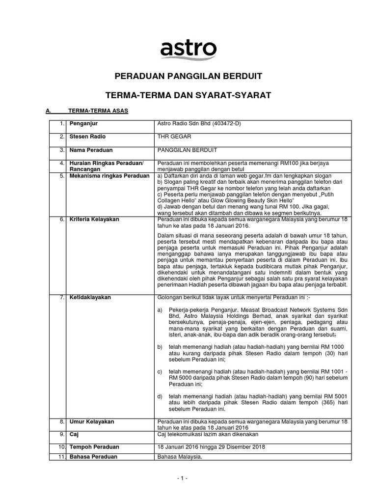 Terms And Condition Panggilan Berduit Pdf