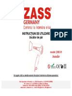 Manual de Utilizare Uscator de Par Zass Zhd 01