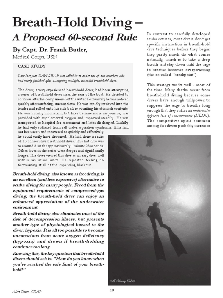 Breath-Hold Diving - : A Proposed 60-Second Rule | PDF | Scuba Diving ...