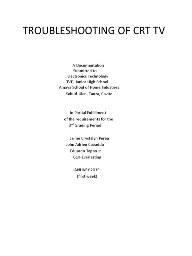CRT TV Troubleshooting Guide | PDF