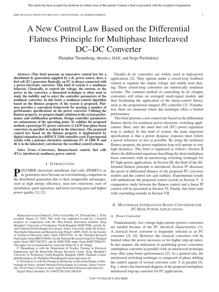 Fuel Cell Converter | PDF | Control Theory | Nonlinear System