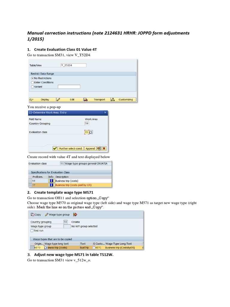 Manual Correction Instructions (Note 2124631 HRHR: JOPPD Form ...