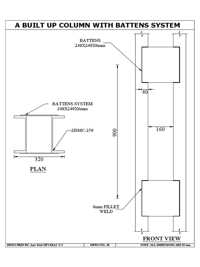 Battens System Column Design Drawing | PDF | Technology & Engineering