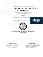 Bharat Heavy Electrical Haridwar: Submitted For Partial Fulfillment of Award of Bachelor of Technology