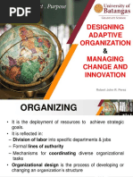 Designing Adaptive Organization and Managing Change and Innovation