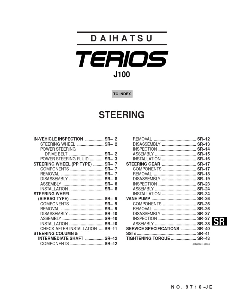 Buku Manual Terios PDF Belt (Mechanical) Steering