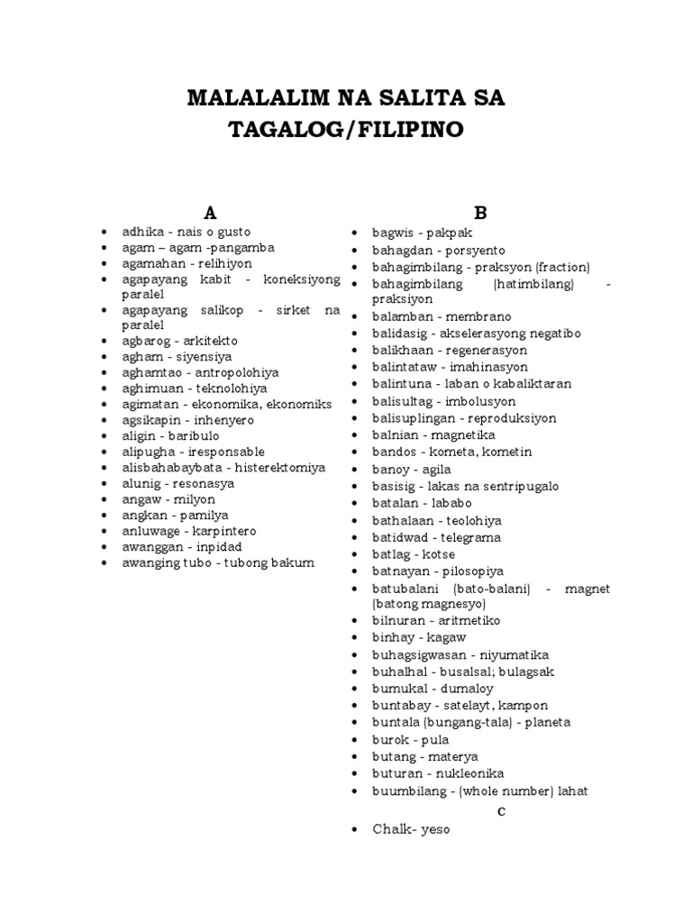 Tagalog Synonyms and Antonyms Guide | PDF | Languages Of Southeast Asia ...