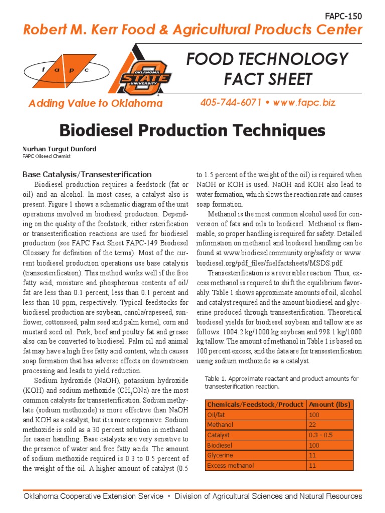Biodiesel Production Techniques PDF | PDF | Catalysis | Biodiesel
