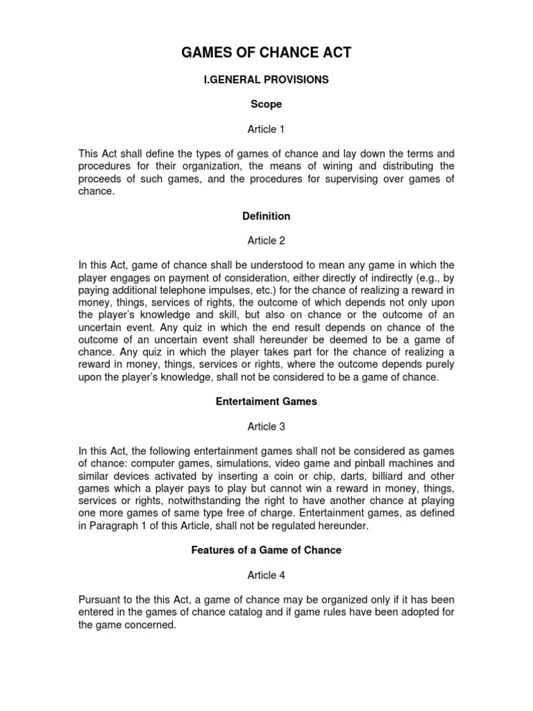 Regulation of Games of Chance in Serbia | PDF | Lottery | Gambling