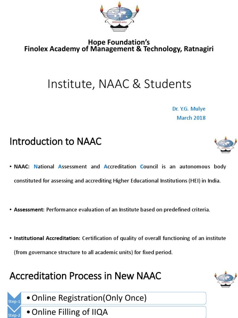 NAAC Accreditation Process Overview | PDF | Educational Technology ...