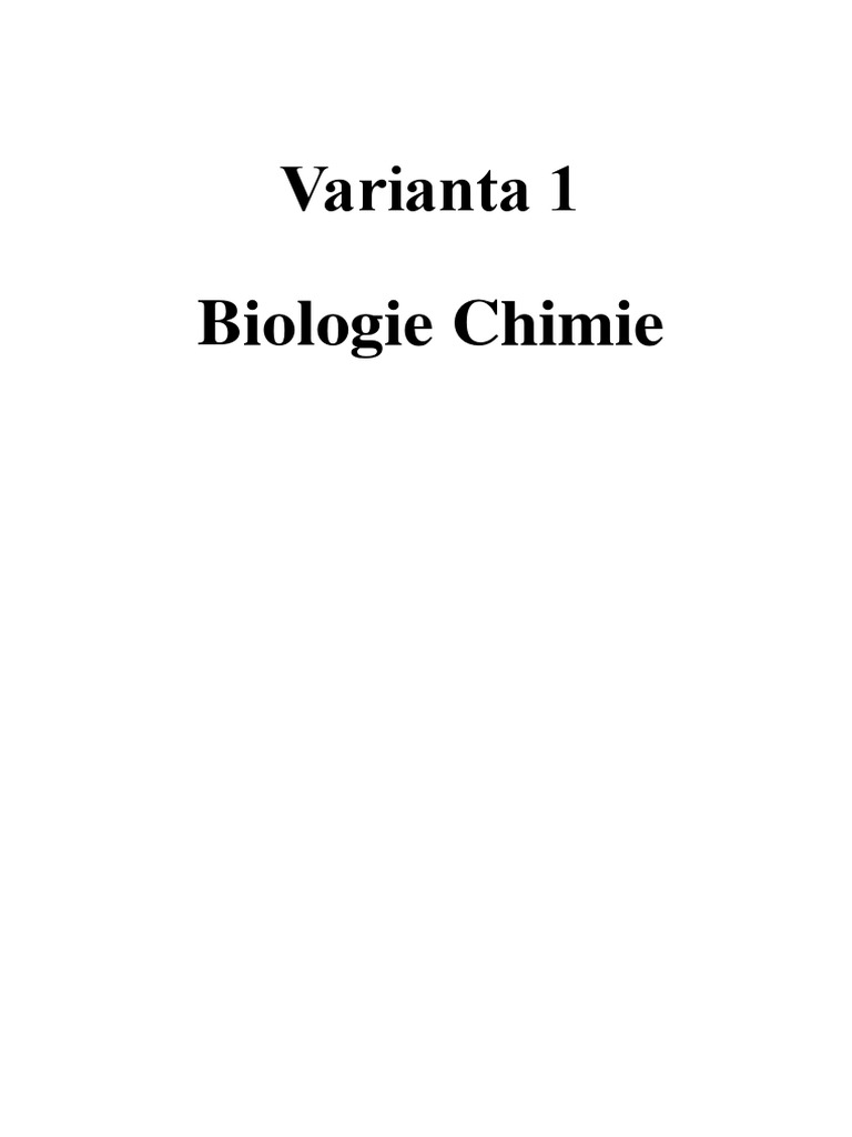 2015 Subiecte Admitere Medicina Dentara Varianta 1 PDF | PDF