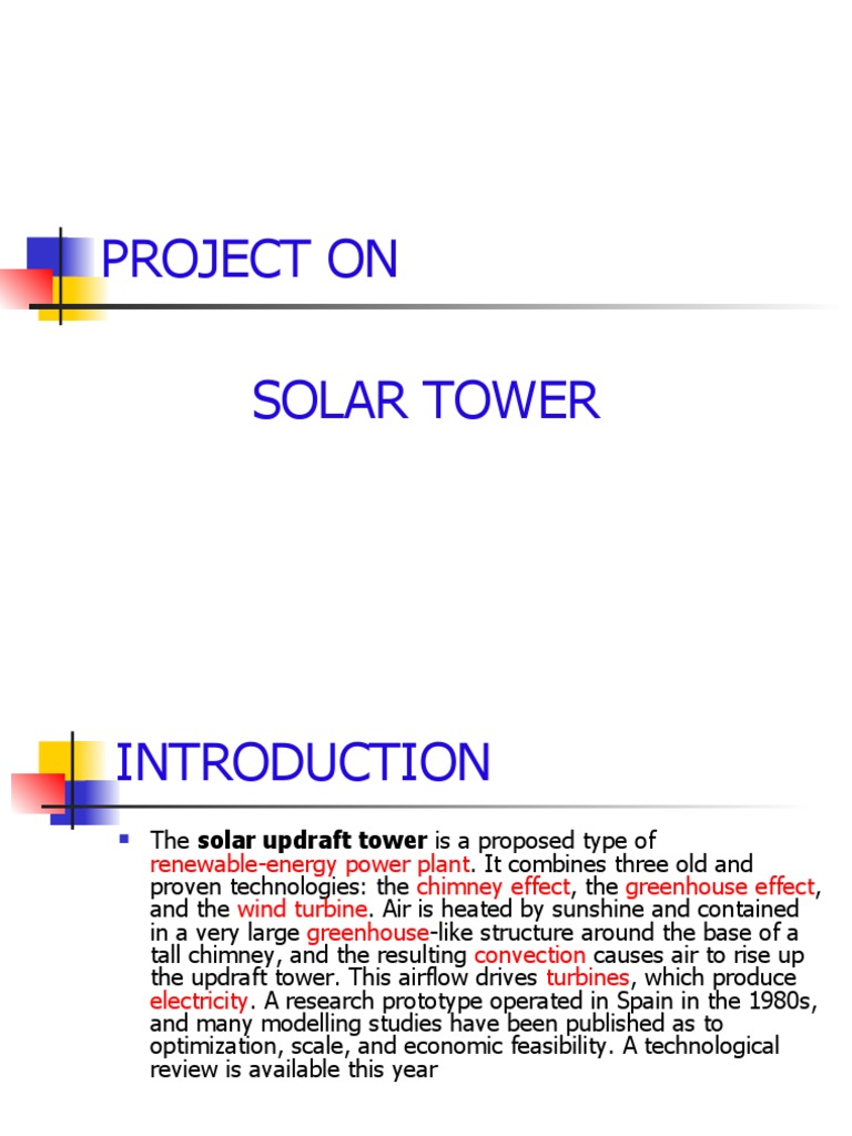 Solar Tower Project Physics | PDF | Solar Power | Nature