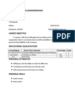 B.Janakiramaiah: Ourse/degree Name of The Institution Percentage Grade