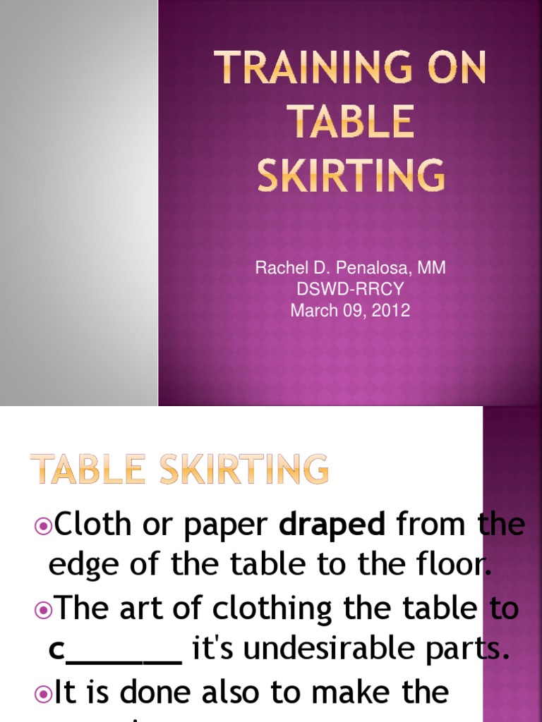 Table Skirting: Types and Uses | PDF | Home & Garden