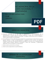 El Derecho Municipal en La Legislación Nacional y