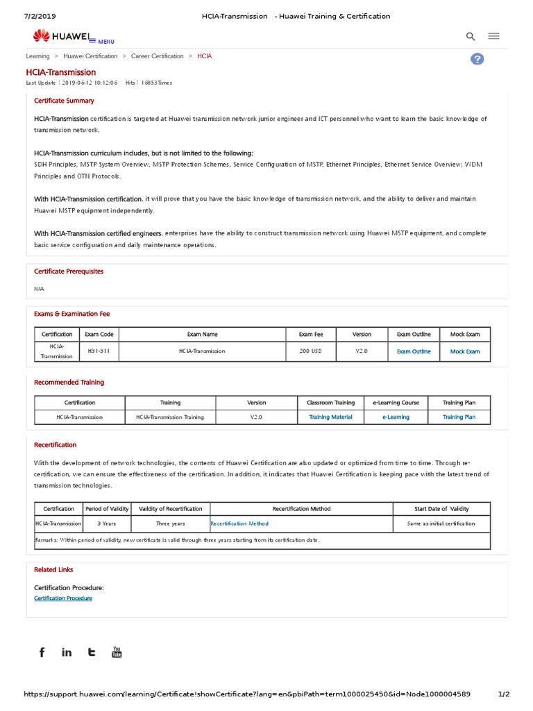 HCIA-Transmission - Huawei Training & Certification | PDF | Educational ...