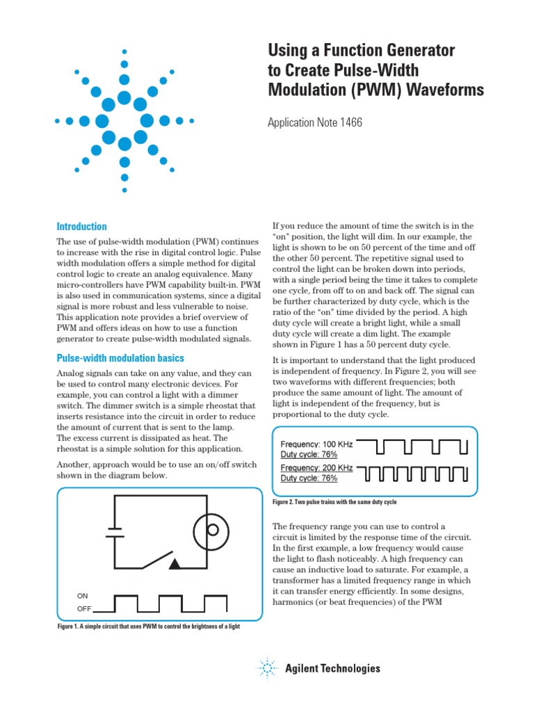 Using A Function Generator To Create Pulse Width Modulation (PWM) PDF ... Circuit Diagram