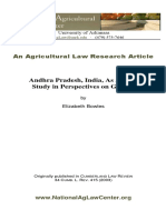 An Agricultural Law Research Article: Andhra Pradesh, India, As A Case Study in Perspectives On GMO's