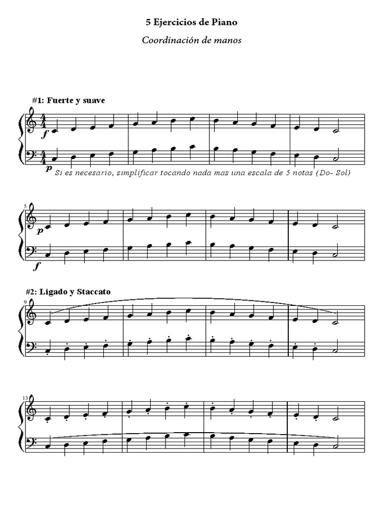 Piano Coordination Exercises PDF