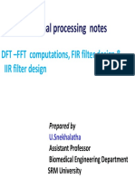 Biosignal Processing Notes: DFT - FFT Computations, FIR Filter Design & IIR Filter Design