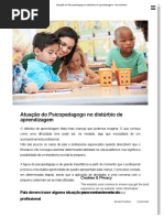 Atuação Do Psicopedagogo No Distúrbio de Aprendizagem - NeuroSaber