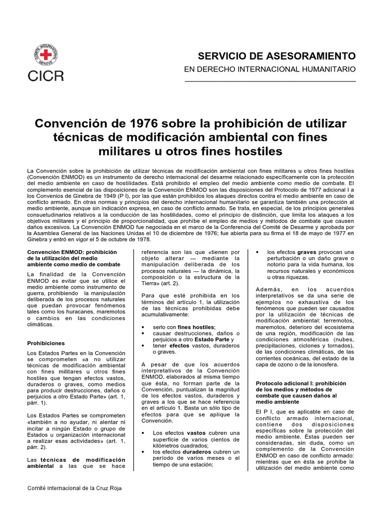 1976 Enmod PDF | PDF | Ley humanitaria internacional | Naciones Unidas
