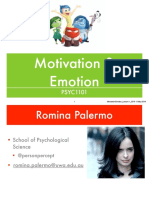 Week 10. PSYC1101. Emotion & Motivation. Lecture 1. Romina Palermo