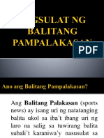 Pagsulat NG Balitang Isports
