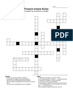 Crossword Present Simple Rules