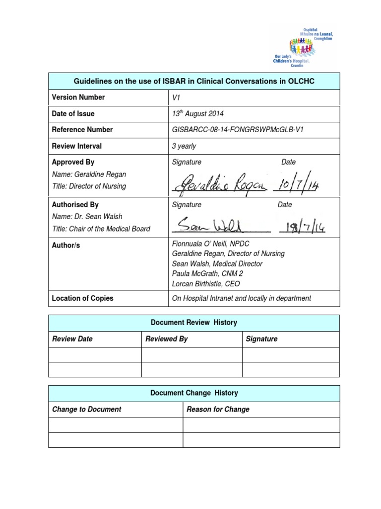 Isbar 2014 Pdf Pdf Patient Safety Patient