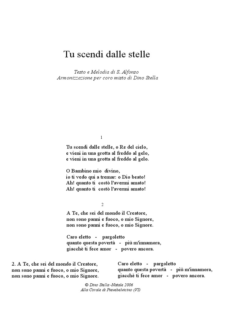 Tu Scendi Dalle Stelle Testo Completo Pdf Tu scendi dalle stelle - San Alfonso María Ligorio - tu_scendi_voci.pdf